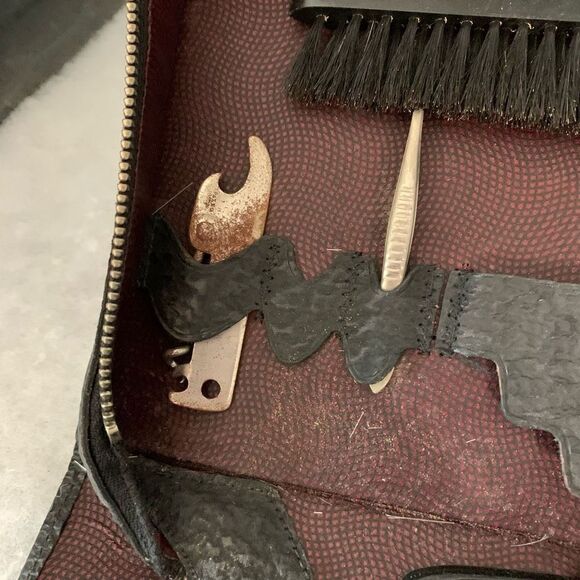 Vintage Genuine Top Grain Leather Men’s Grooming Kit Made in USA - Picture 4 of 12